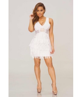 Fressia Fringe Bandage Dress